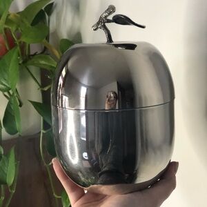 Vintage Silver Apple Ice Container